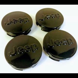 Jeep Center Caps Gloss Black 2.5 inch Brand New (Set of 4)
